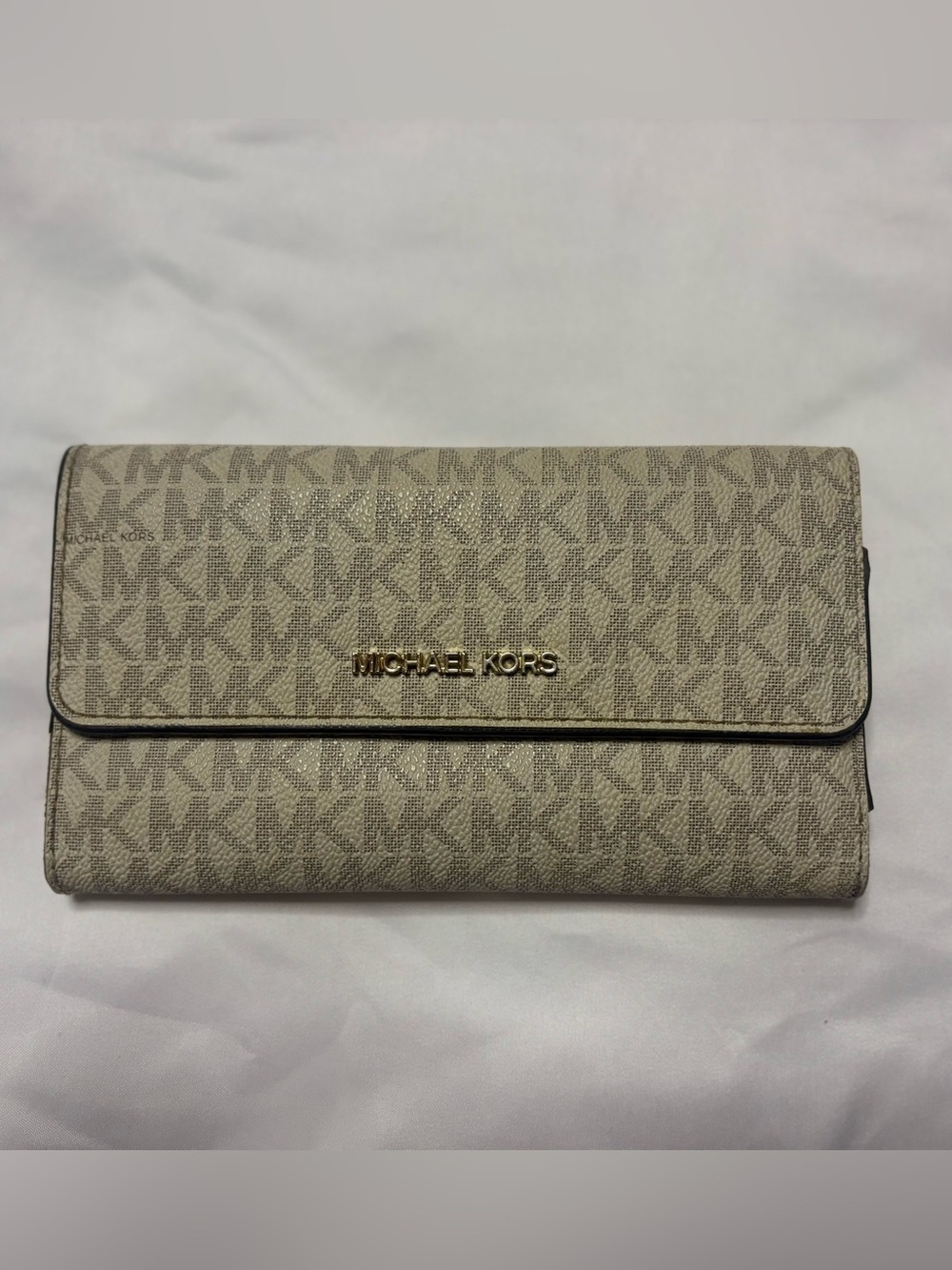 Michael Kors Beige & White Monogram Wallet Y2K